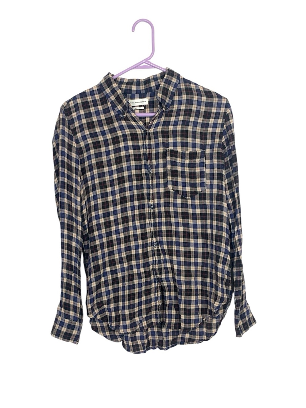 Isabel Marant Étoile lightweight plaid button-down shirt size 38 medium